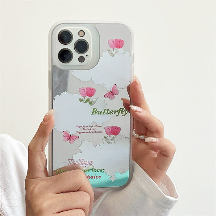 Funda para iPhone con espejo de mariposa