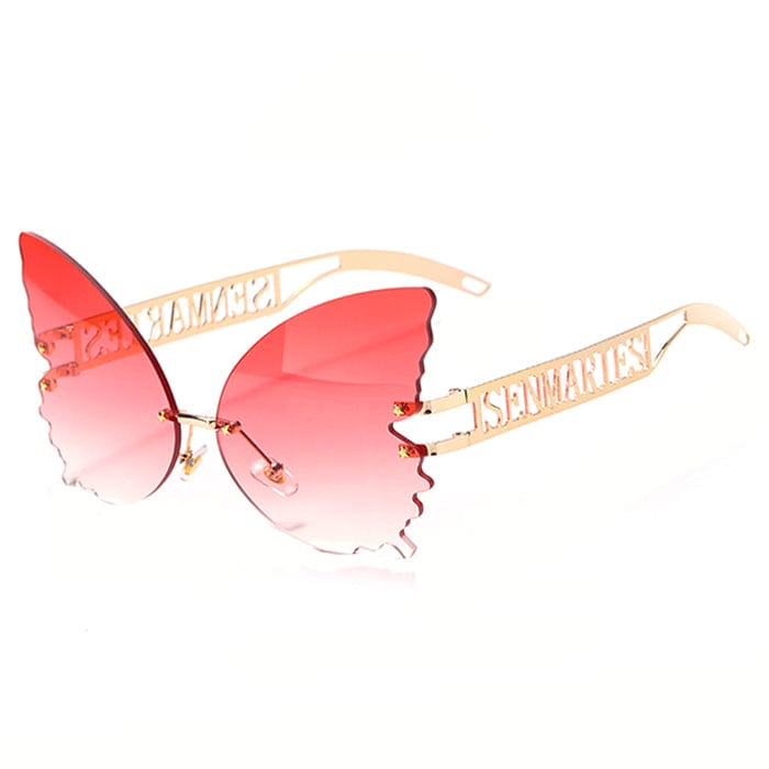 Übergroße Sonnenbrille mit Schmetterlings-Motiv