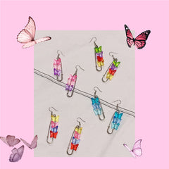 Pendientes de mariposa con imperdible