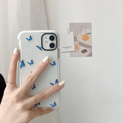 Funda transparente para iPhone con diseño de mariposa 