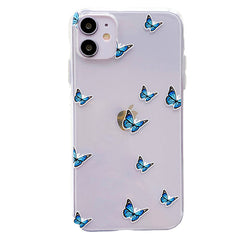 Funda transparente para iPhone con diseño de mariposa 