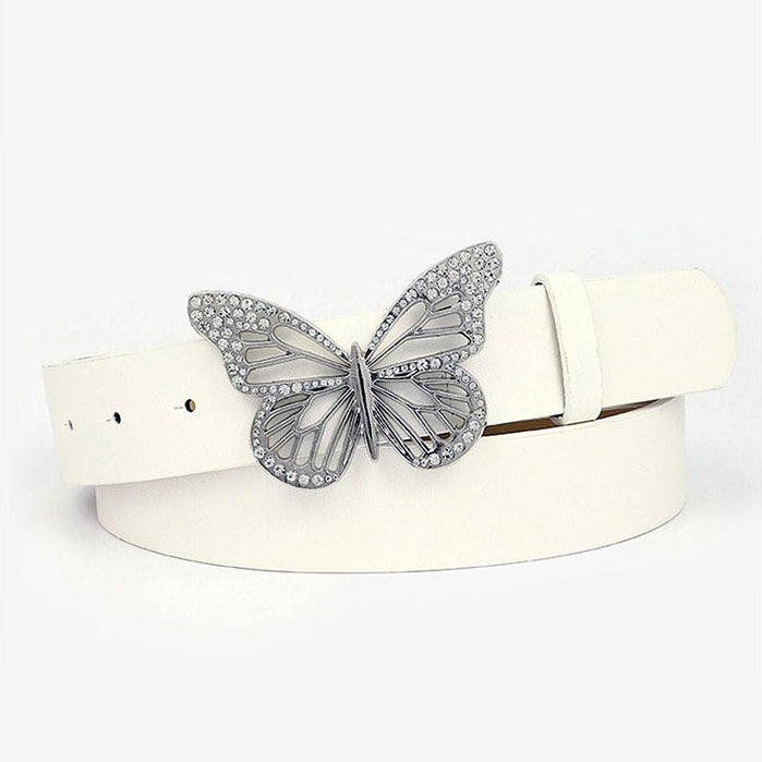 Butterfly Rhinestone Buckle Belt