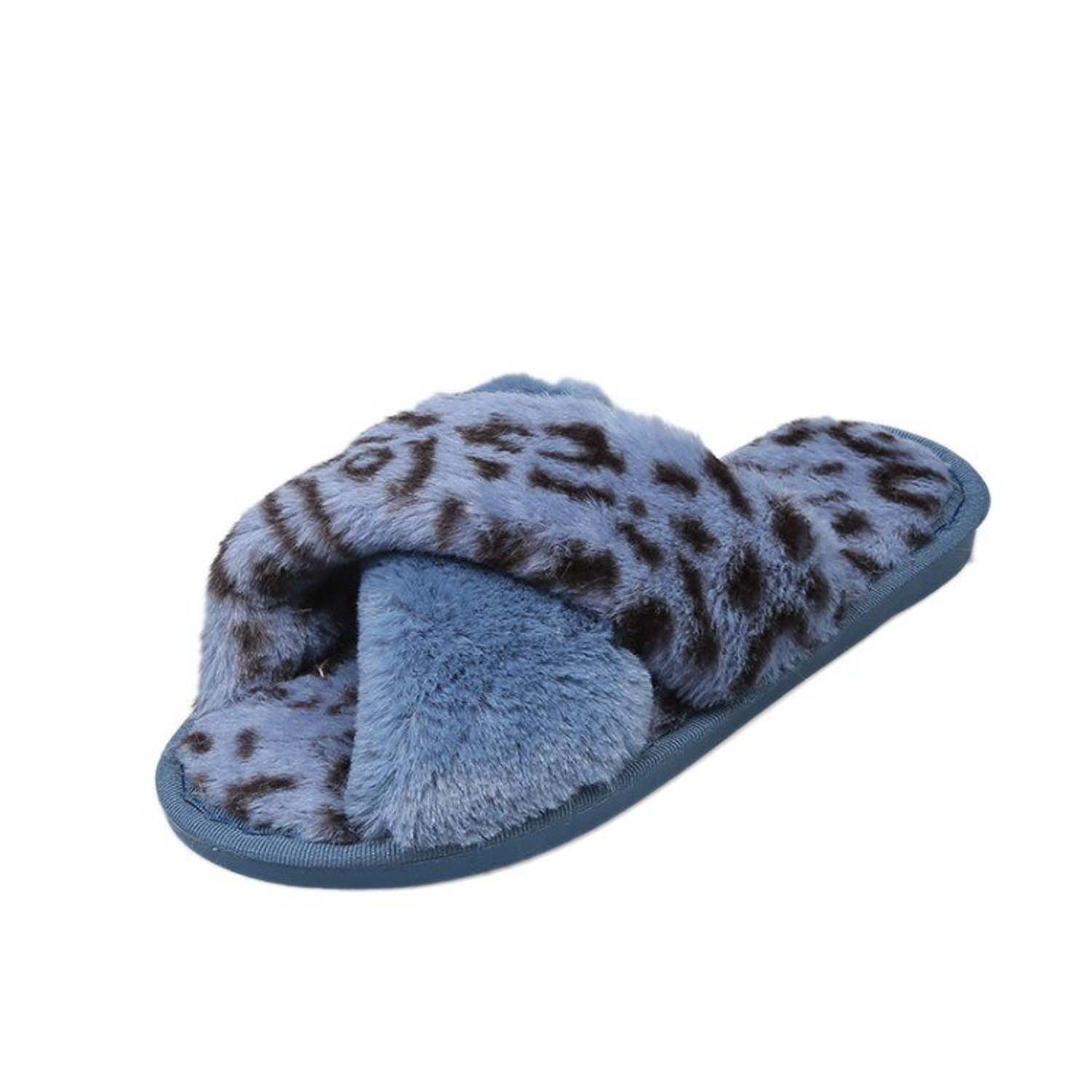 Warm Faux Fur Leopard Home Slippers