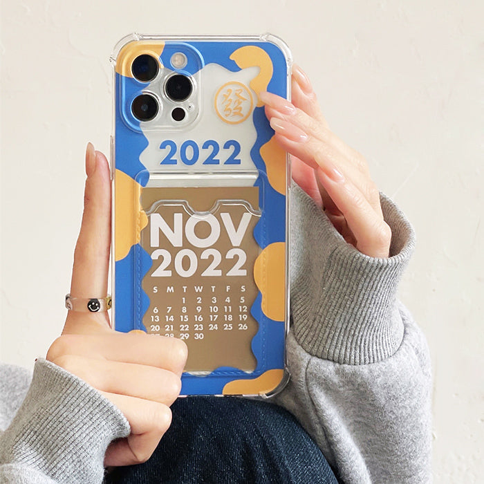 Funda para iPhone con tarjeta de calendario