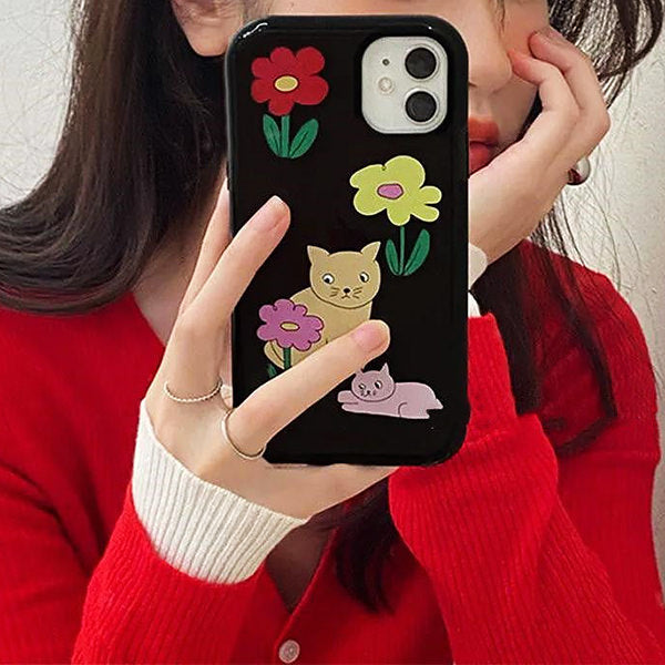 Cat Flower iPhone Case