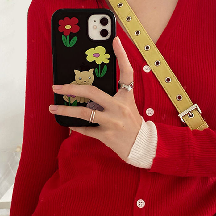 Cat Flower iPhone Case