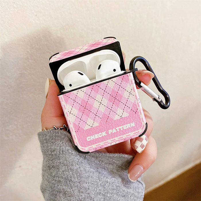 Estuche para Airpods con estampado de cuadros 