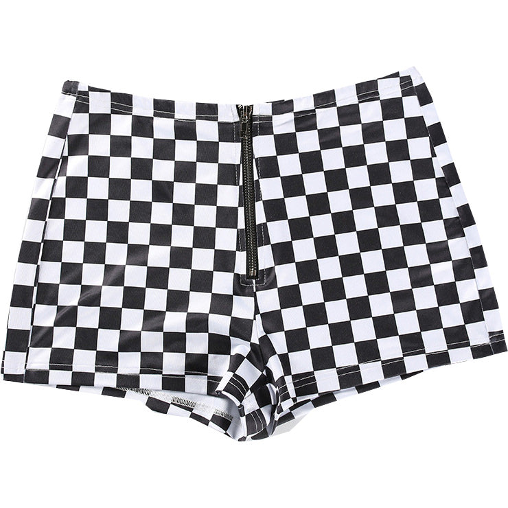 Checker Zip Shorts