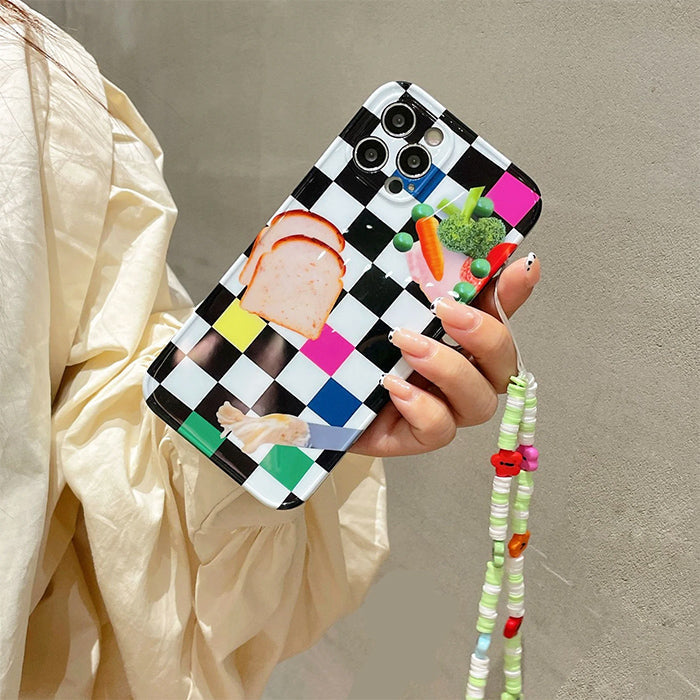 Funda para iPhone con diseño de tostadas a cuadros