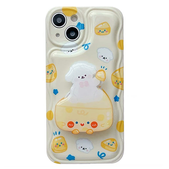 Funda para iPhone con diseño de cachorro de queso