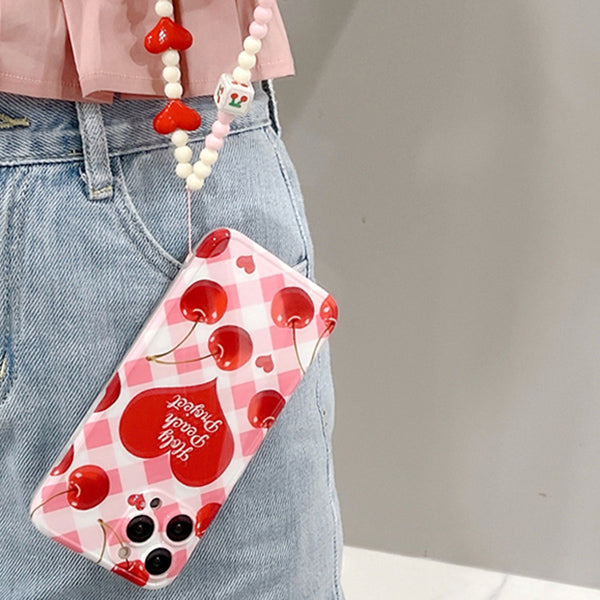 Cherry Beaded iPhone Case