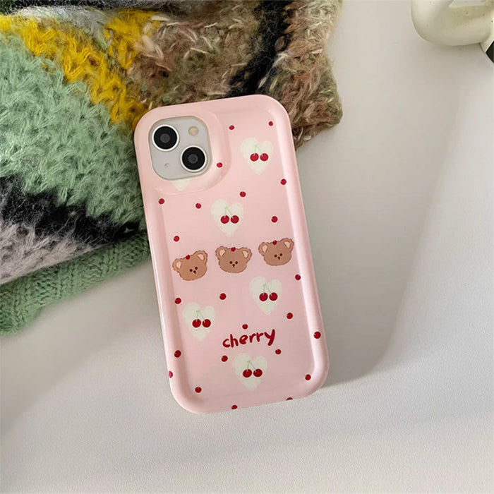 Funda para iPhone con diseño de oso de cereza