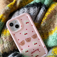 Funda para iPhone con diseño de oso de cereza