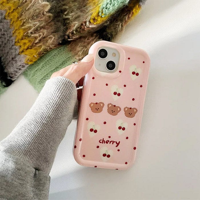 Funda para iPhone con diseño de oso de cereza