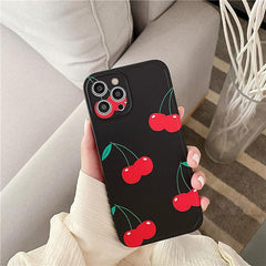 Funda para iPhone color negro cereza 