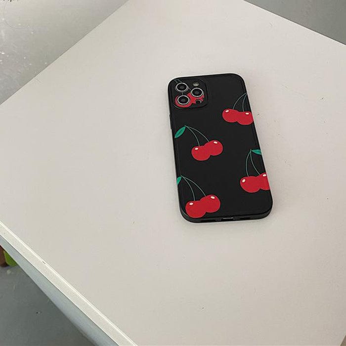 Funda para iPhone color negro cereza 