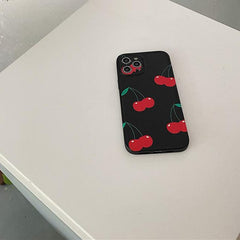 Cherry Black iPhone Case