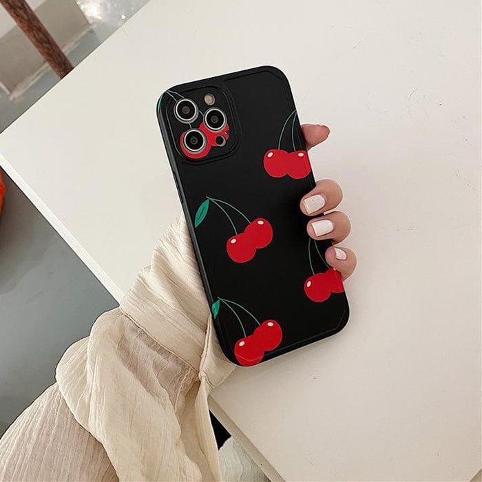 Cherry Black iPhone Case