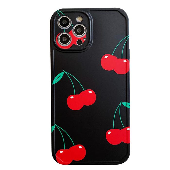 Funda para iPhone color negro cereza 