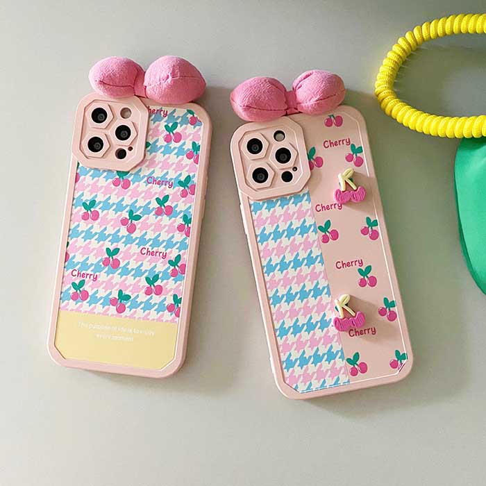 Funda para iPhone con lazo de cereza