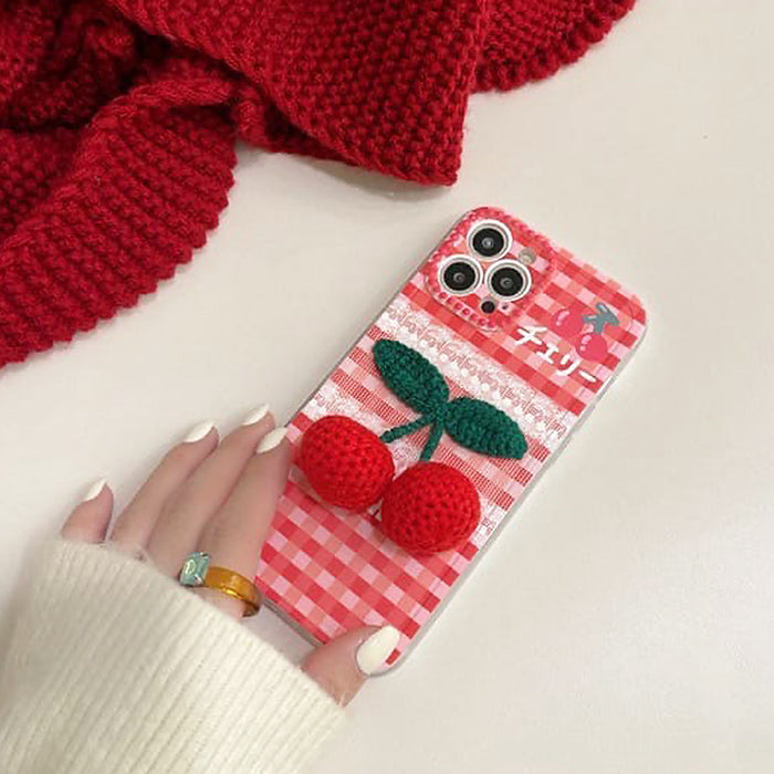 Cherry Crochet iPhone Case