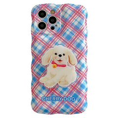 Funda para iPhone con diseño de perro cereza