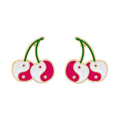 Pendientes de cereza Yin Yang