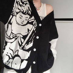 Cherub Aesthetic Asymmetrical Cardigan