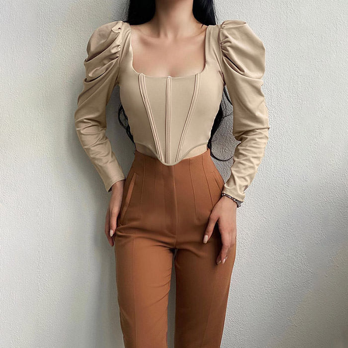 Coffee Cream Corset Top