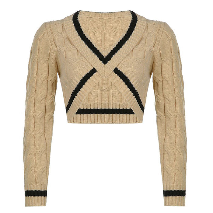 Coffee Cream Cropped Sweater