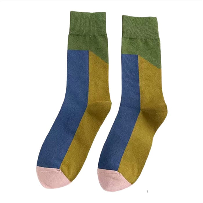 Crew-Socken mit Farbblock-Muster