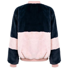 Color Block Fuzzy Jacket