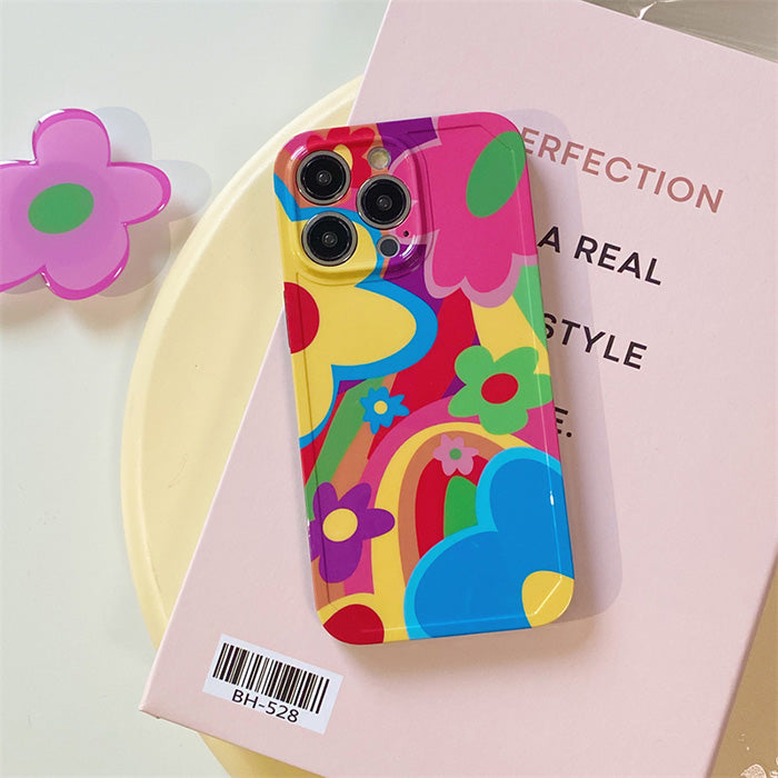 Funda para iPhone con flores de colores