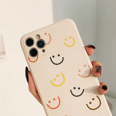 Funda para iPhone con caras sonrientes de colores