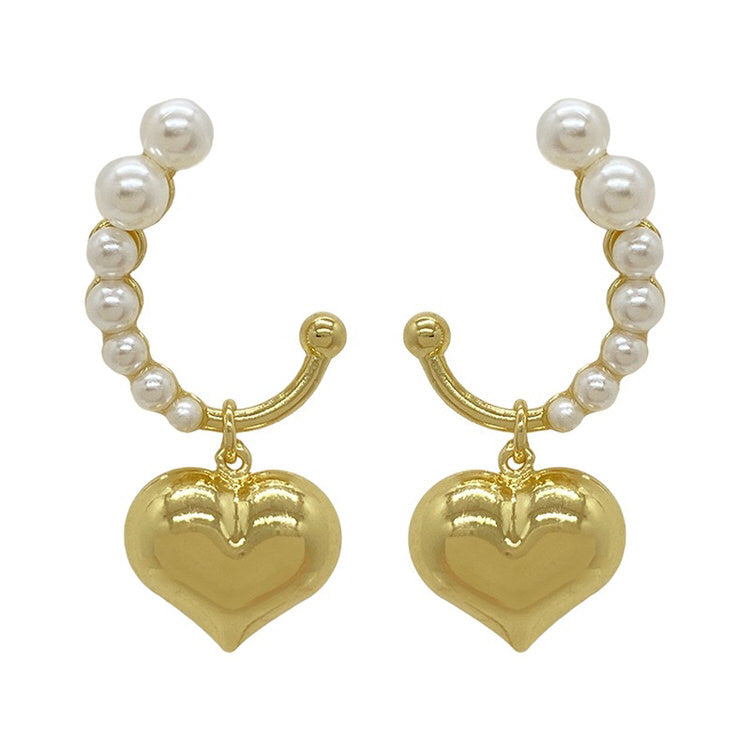 Mini aretes de corazón estéticos Coquette