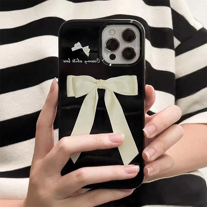 Funda para iPhone negra con lazo Coquette