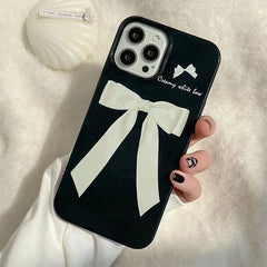 Funda para iPhone negra con lazo Coquette