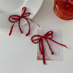 Coquette Red Bow Earrings