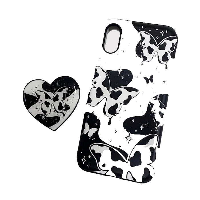 Funda para iPhone con diseño de vaca y mariposa