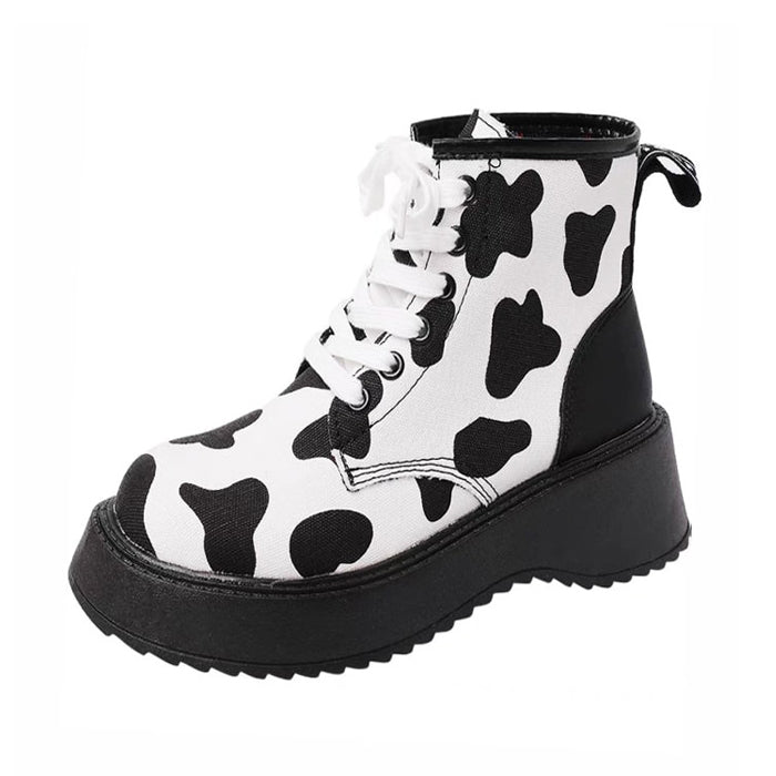 Botas con estampado de vaca