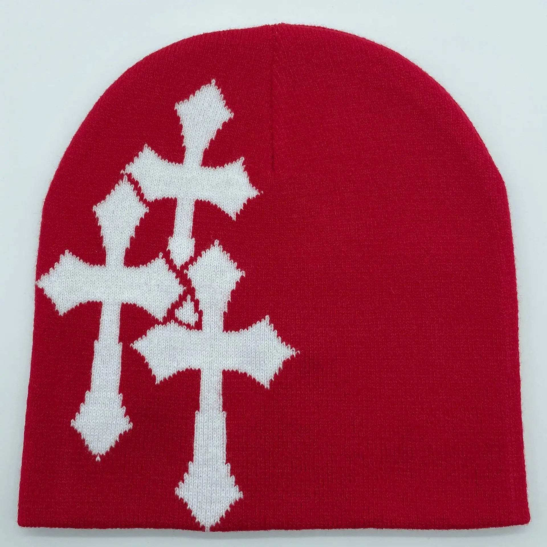 Überkreuz gestrickte Beanie Streetwear Wollmütze