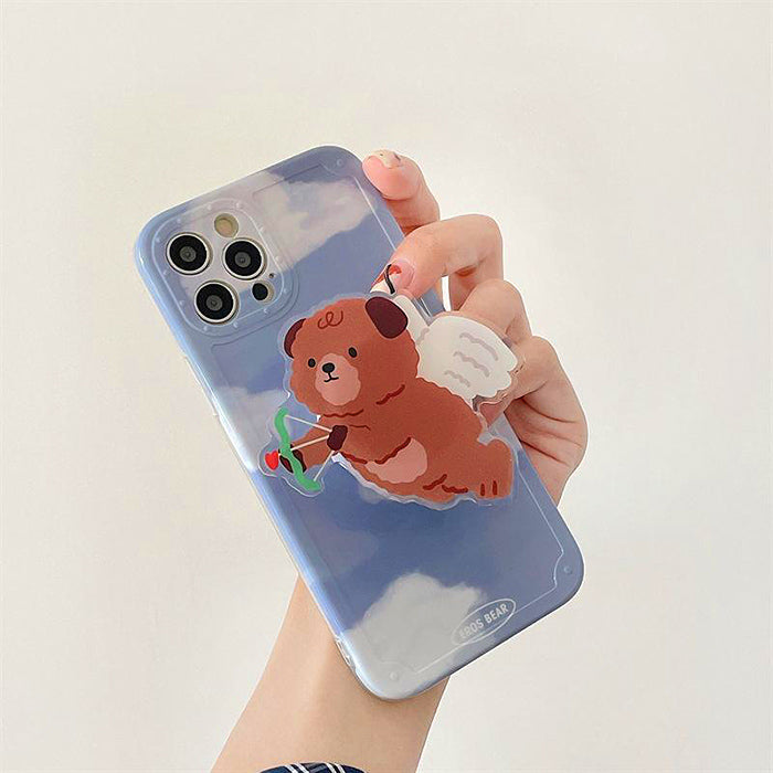 Funda para iPhone con diseño de oso Cupido 