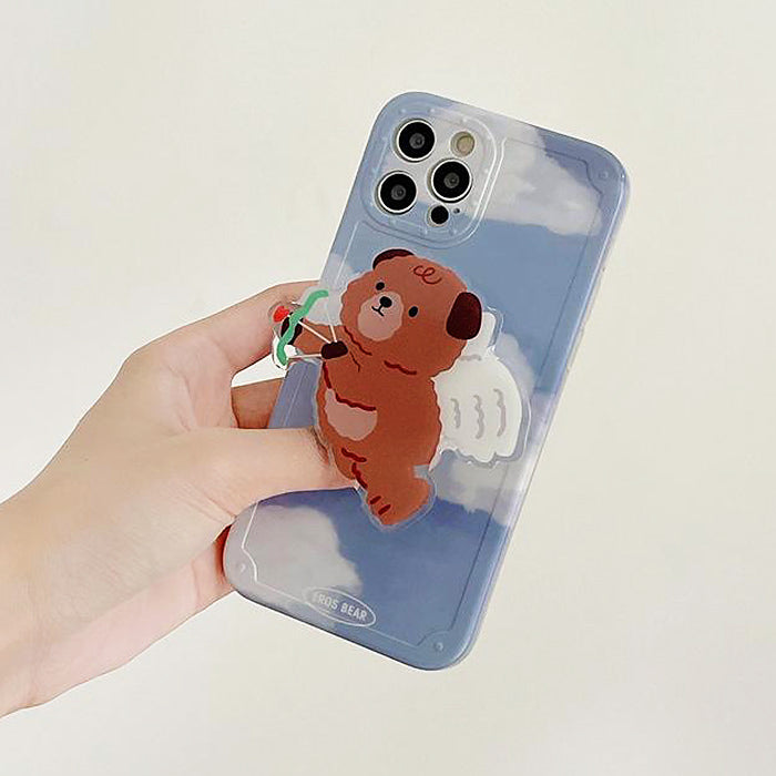 Funda para iPhone con diseño de oso Cupido 