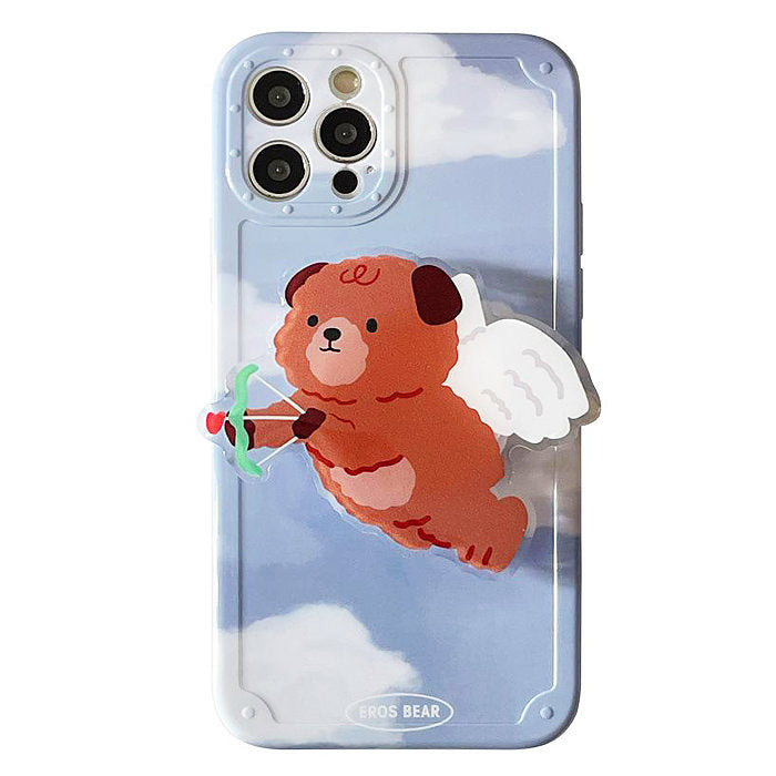 Funda para iPhone con diseño de oso Cupido 