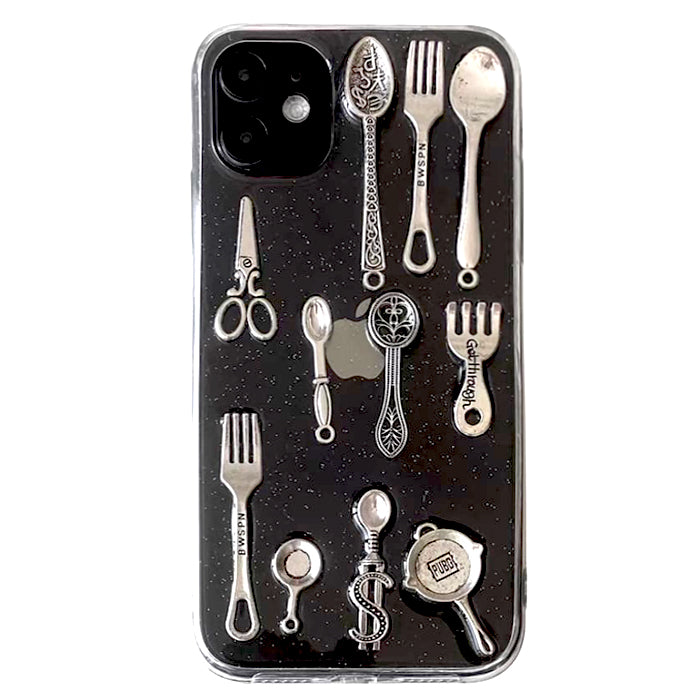 Funda para iPhone con juego de cubiertos