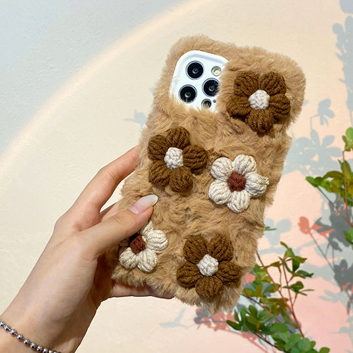 Funda de iPhone de crochet con margaritas 