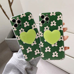 Funda para iPhone con margaritas verdes 