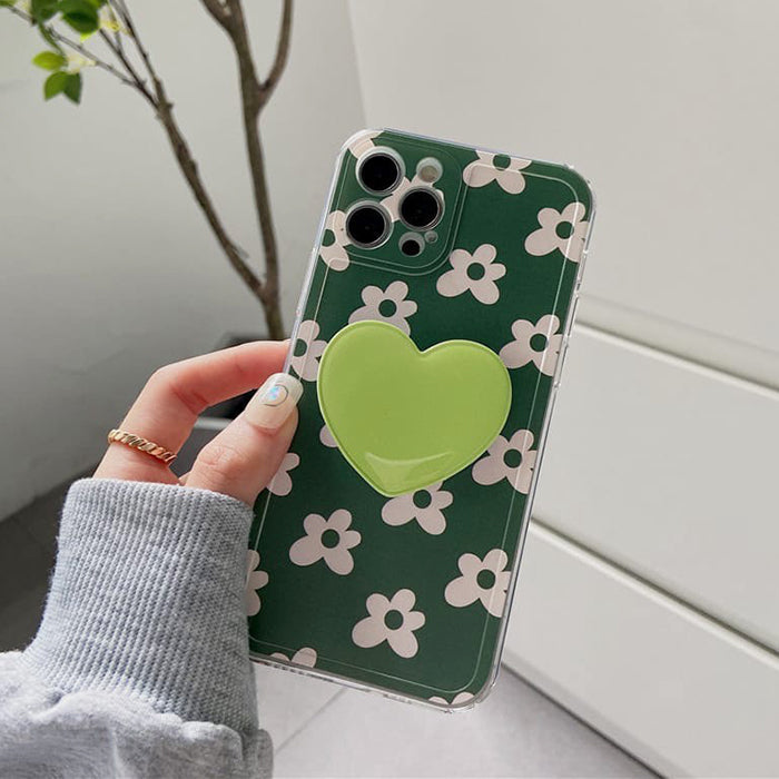 Funda para iPhone con margaritas verdes 