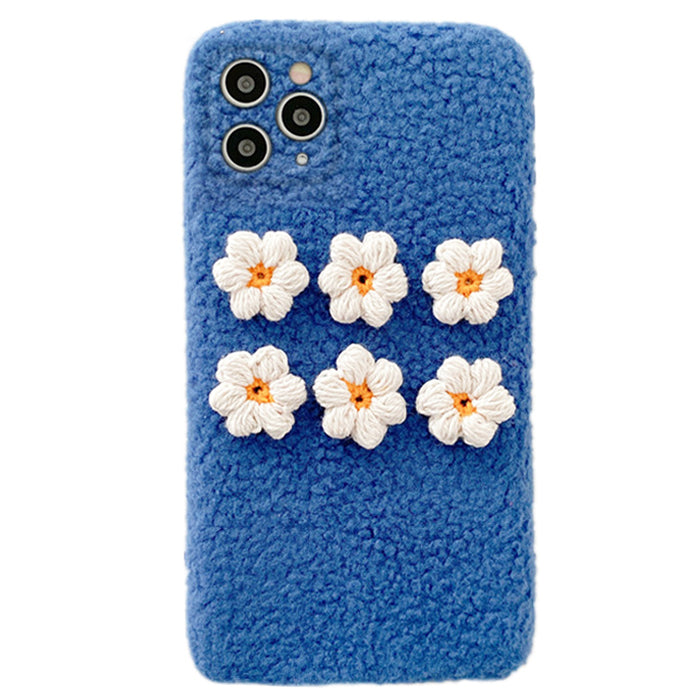 Funda para iPhone con diseño de margaritas y osito de peluche