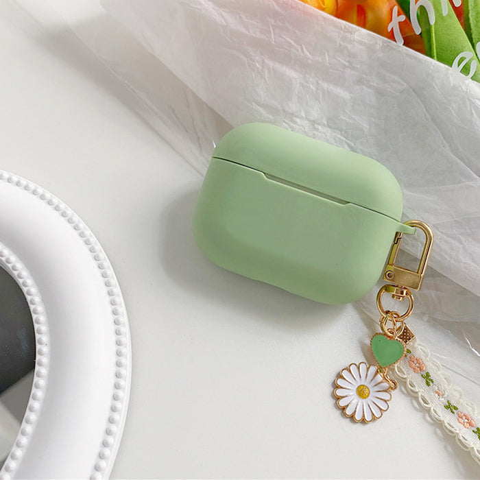 Estuche verde con diseño en cadena para AirPods 